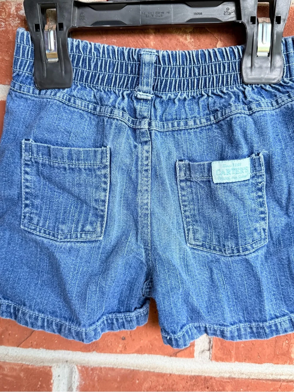 Vintage carters Blue denim shorts with embroidered flowers size 2T